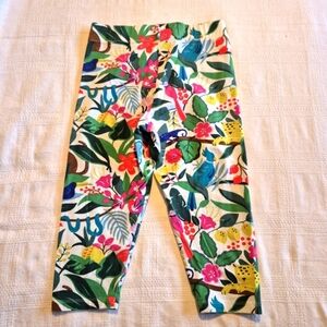 Mini Boden girls size 11-12 years cropped leggings, jungle print, VGUC
